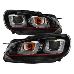 Spyder Auto Projector Headlights - Halogen - Dual U DRL - Black for 2011-2011 Volkswagen Golf TDI Highline - 5082046 - (2011)