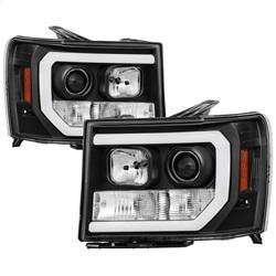 Spyder Auto Version 2 Projector Headlights - Light Bar DRL LED - Black for 2011-2013 GMC Sierra 1500 - 5083630 - (2013 2012 2011)