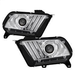 Spyder Auto Light Bar Projector Headlights - LED Sequential Turn Signals - Chrome for 2010-2014 Ford Mustang - 5084590 - (2014 2013 2012 2011 2010)