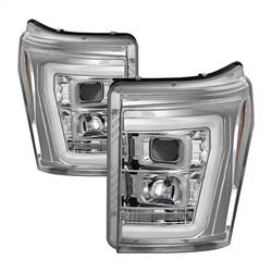 Spyder Auto Version 2 Projector Headlights - Light Bar DRL - Chrome for 2011-2016 Ford F-350 Super Duty - 5084705 - (2016 2015 2014 2013 2012 2011)