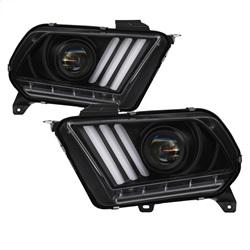 Spyder Auto Light Bar Projector Headlights - LED Sequential Turn Signals - Black for 2010-2014 Ford Mustang - 5085429 - (2014 2013 2012 2011 2010)