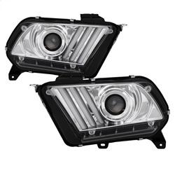 Spyder Auto Light Bar Projector Headlights - LED Sequential Turn Signals - Chrome for 2010-2014 Ford Mustang - 5085436 - (2014 2013 2012 2011 2010)