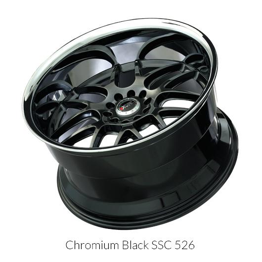 XXR 526 Chrominum Black w/ Machined Lip Wheels for 2007-2012 BMW 328i, 335i, 335d - 18x9 35 mm - 18" - (2012 2011 2010 2009 2008 2007)
