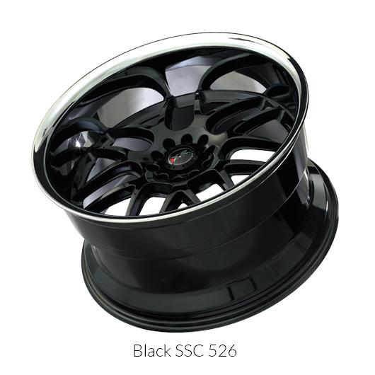 XXR 526 Gloss Black w/ Machined Lip Wheels for 1999-2005 MERCURY MOUNTAINEER - 17x9 25 mm - 17" - (2005 2004 2003 2002 2001 2000 1999)