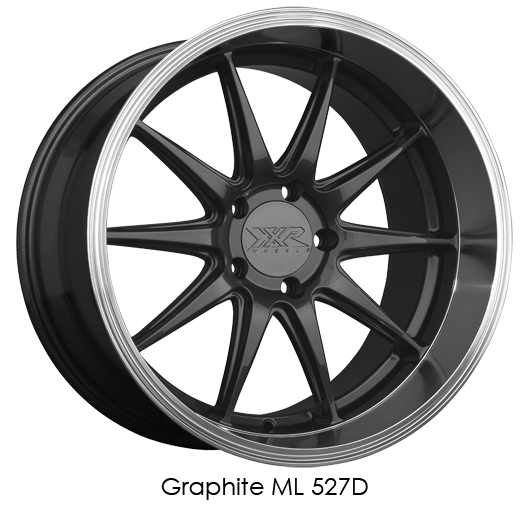 XXR 527D Graphite with Machined Lip Wheels for 2011-2016 HYUNDAI EQUUS - 20x9 35 mm - 20" - (2016 2015 2014 2013 2012 2011)