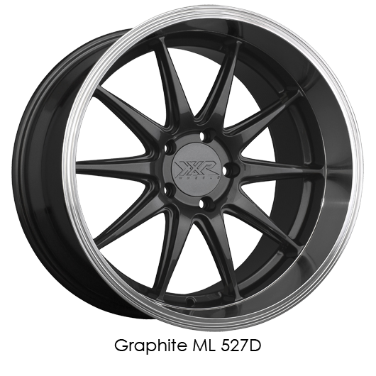 XXR 527D Graphite with Machined Lip Wheels for 2005-2012 FORD ESCAPE - 18x9 35 mm - 18" - (2012 2011 2010 2009 2008 2007 2006 2005)