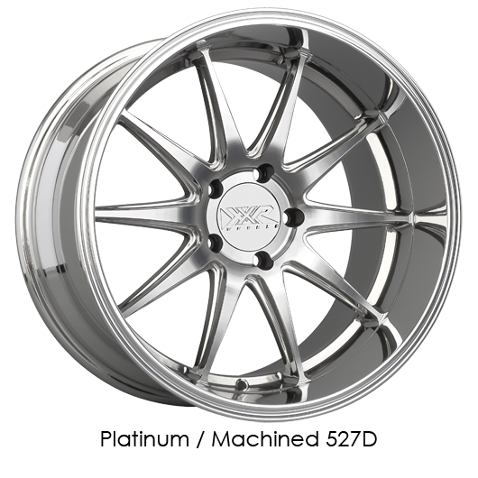 XXR 527D Platinum with Machined Lip Wheels for 2014-2019 ACURA MDX - 18x9 35 mm - 18" - (2019 2018 2017 2016 2015 2014)