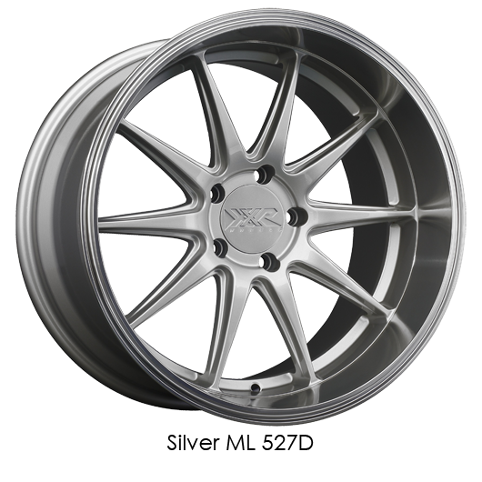 XXR 527D Silver with Machined Lip Wheels for 2015-2018 SUBARU WRX STI - 18x9 35 mm - 18" - (2018 2017 2016 2015)