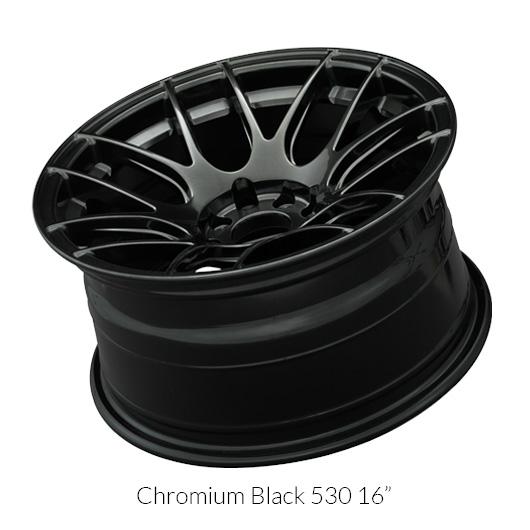 XXR 530 Chromium Black Wheels for 1990-1998 MAZDA MX-5 MIATA - 17x7 35 mm - 17" - (1998 1997 1996 1995 1994 1993 1992 1991 1990)