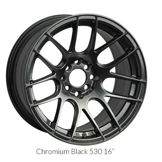 XXR 530 Chromium Black Wheels for 1991-2002 FORD CROWN VICTORIA - 17x8.25 25 mm - 17" - (2002 2001 2000 1999 1998 1997 1996 1995 1994 1993 1992 1991)