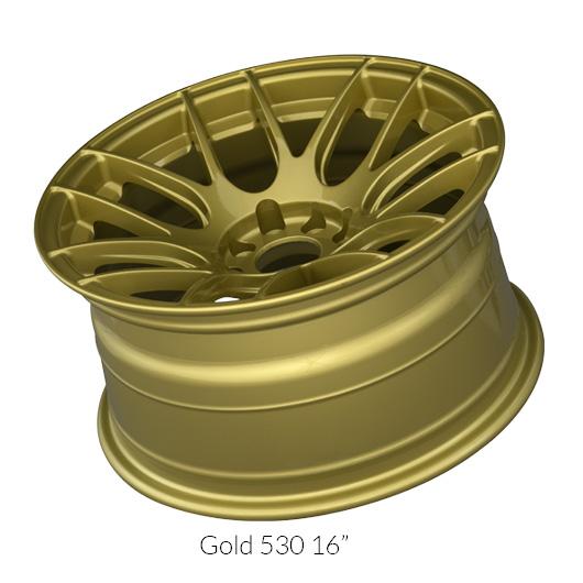 XXR 530 Gold Wheels for 2015-2019 ACURA TLX - 17x8.25 35 mm - 17" - (2019 2018 2017 2016 2015)