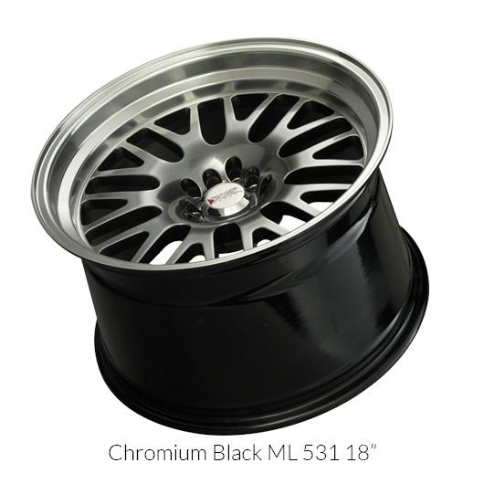 XXR 531 Chromium Black w/ Machined Lip Wheels for 1993-2006 LEXUS GS300 - 18x8.5 35 mm - 18" - (2006 2005 2004 2003 2002 2001 2000 1999 1998 1997 1996 1995 1994 1993)