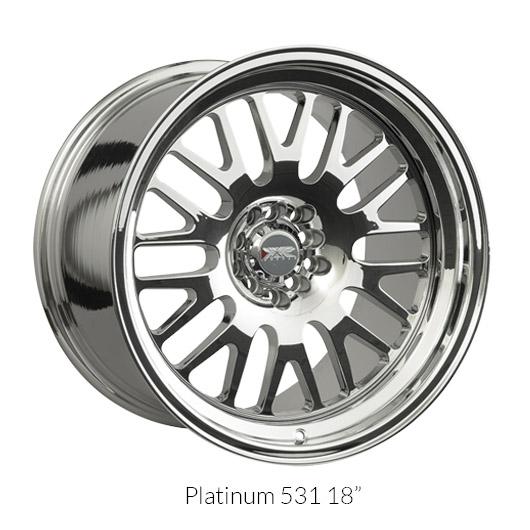 XXR 531 Platinum Wheels for 1991-1995 ACURA LEGEND - 17x8 35 mm - 17" - (1995 1994 1993 1992 1991)