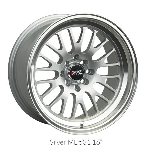 XXR 531 Hyper Silver w/ Machined Lip Wheels for 2007-2012 ACURA RDX SH-AWD - 18x8.5 35 mm - 18" - (2012 2011 2010 2009 2008 2007)