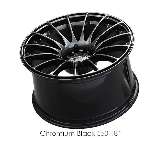 XXR 550 Chromium Black Wheels for 2009-2013 INFINITI G37 [SEDAN ONLY] - 18x8.75 36 mm - 18" - (2013 2012 2011 2010 2009)