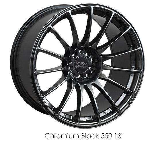 XXR 550 Chromium Black Wheels for 2011-2014 CHRYSLER 200 LIMITED, S, LX, TOURING - 17x8.25 36 mm - 17" - (2014 2013 2012 2011)