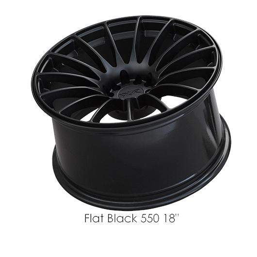XXR 550 Flat Black Wheels for 2014-2017 INFINITI Q50, Q50S, Q50 HYBRID AWD [RWD Only] - 18x8.75 36 mm - 18" - (2017 2016 2015 2014)