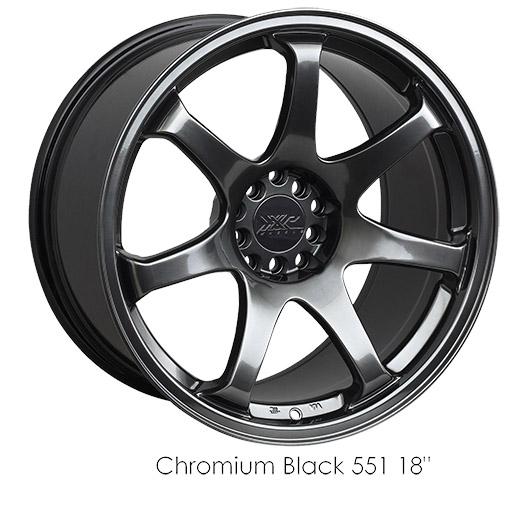 XXR 551 Chromium Black Wheels for 2002-2008 NISSAN 350Z [w/ Brembo Brakes] - 18x8.75 22 mm - 18" - (2008 2007 2006 2005 2004 2003 2002)