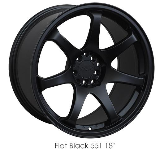 XXR 551 Flat Black Wheels for 2015-2019 ACURA TLX - 17x8.25 36 mm - 17" - (2019 2018 2017 2016 2015)