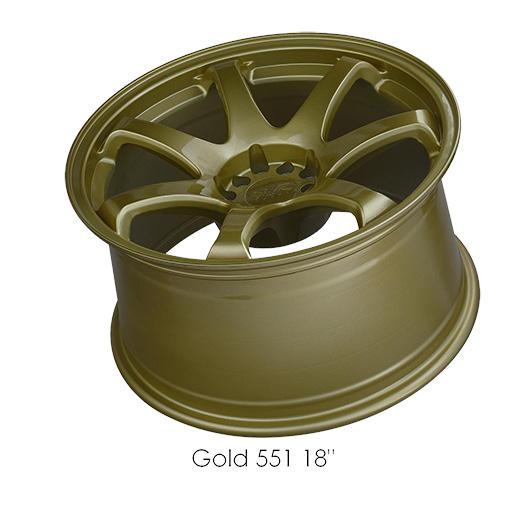 XXR 551 Gold Wheels for 2009-2013 INFINITI G37X SEDAN [AWD Only] - 18x8.75 36 mm - 18" - (2013 2012 2011 2010 2009)