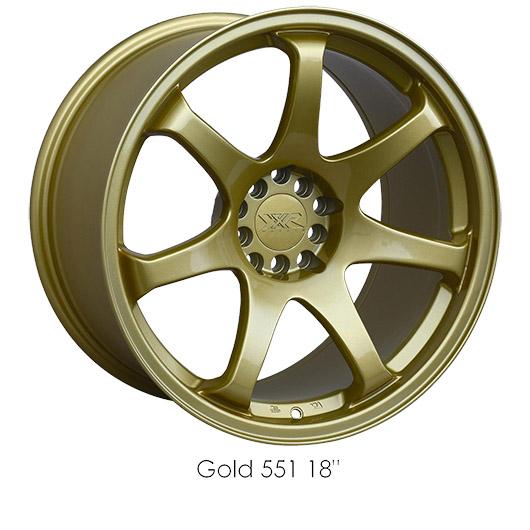 XXR 551 Gold Wheels for 2009-2013 INFINITI FX35 - 18x8.75 36 mm - 18" - (2013 2012 2011 2010 2009)