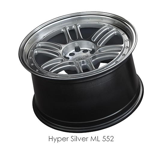 XXR 552 Hyper Silver with Machined Lip Wheels for 2015-2019 ACURA TLX SH-AWD - 18x8.5 36 mm - 18" - (2019 2018 2017 2016 2015)