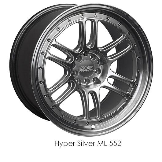 XXR 552 Hyper Silver with Machined Lip Wheels for 1992-2000 LEXUS SC300 - 18x8.5 36 mm - 18" - (2000 1999 1998 1997 1996 1995 1994 1993 1992)