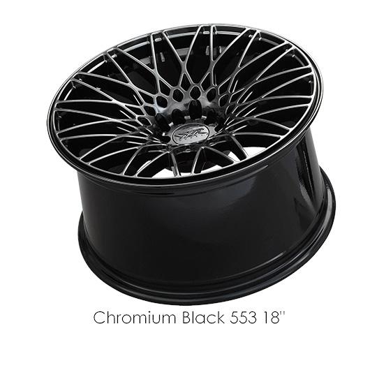 XXR 553 Chromium Black Wheels for 1990-1996 NISSAN 300ZX - 17x8.25 22 mm - 17" - (1996 1995 1994 1993 1992 1991 1990)