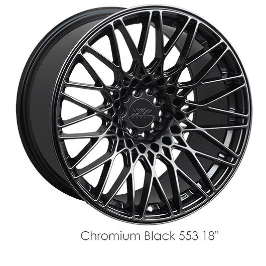 XXR 553 Chromium Black Wheels for 2008-2013 JEEP LIBERTY - 17x8.25 22 mm - 17" - (2013 2012 2011 2010 2009 2008)