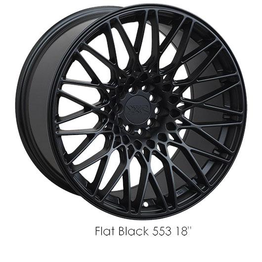 XXR 553 Flat Black Wheels for 2009-2013 INFINITI G37X SEDAN [AWD Only] - 18x8.75 36 mm - 18" - (2013 2012 2011 2010 2009)