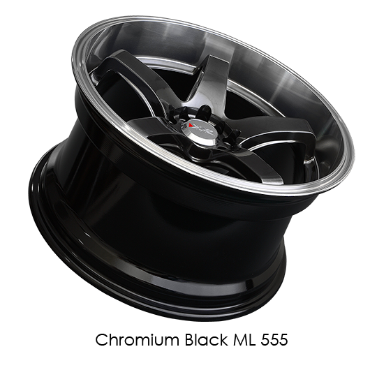 XXR 555 Chrominum Black w/ Machined Lip Wheels for 2015-2018 FORD MUSTANG - 18x8.5 35 mm - 18" - (2018 2017 2016 2015)