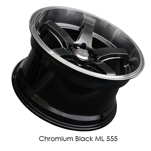 XXR 555 Chrominum Black w/ Machined Lip Wheels for 2014-2019 ACURA MDX - 18x8.5 35 mm - 18" - (2019 2018 2017 2016 2015 2014)