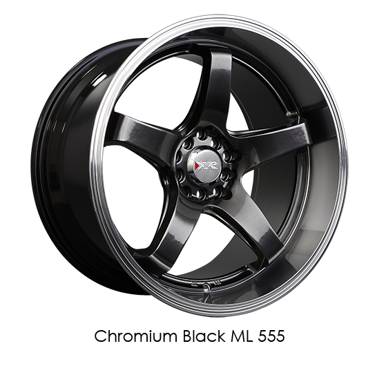 XXR 555 Chrominum Black w/ Machined Lip Wheels for 2017-2018 HYUNDAI IONIQ - 17x8 35 mm - 17" - (2018 2017)