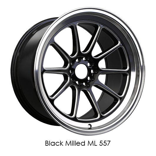 XXR 557 Black with Machined Spokes/Lip Wheels for 2015-2019 ACURA TLX SH-AWD - 18x8.5 35 mm - 18" - (2019 2018 2017 2016 2015)