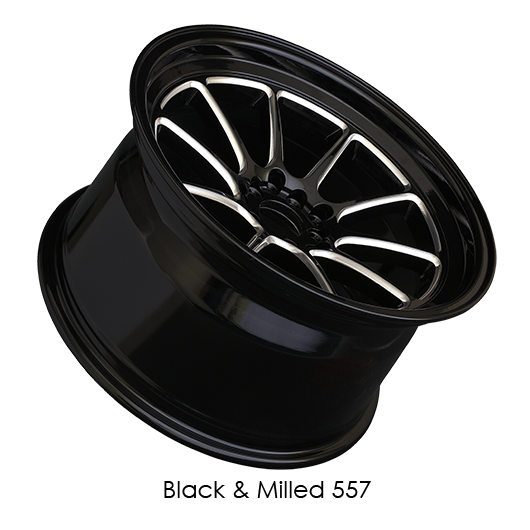 XXR 557 Black with Machined Spokes Wheels for 2009-2011 MERCURY GRAND MARQUIS - 18x8.5 35 mm - 18" - (2011 2010 2009)