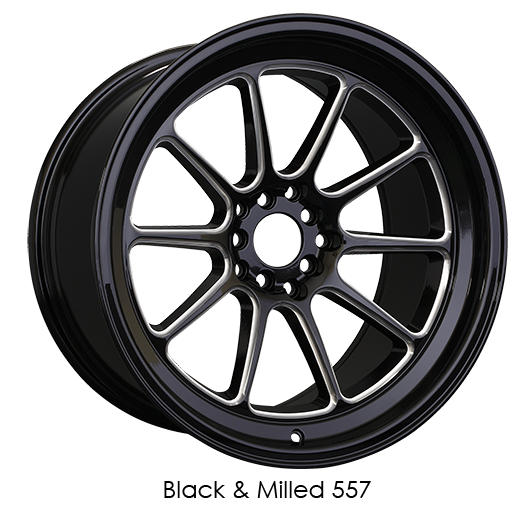 XXR 557 Black with Machined Spokes Wheels for 2005-2008 DODGE MAGNUM [RWD Only] - 17x8 15 mm - 17" - (2008 2007 2006 2005)