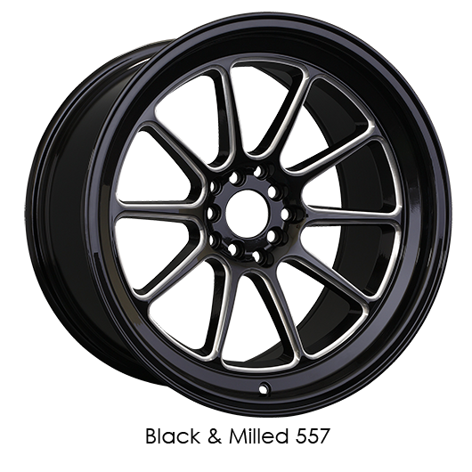 XXR 557 Black with Machined Spokes Wheels for 1995-2003 MAZDA MILLENIA - 17x8 35 mm - 17" - (2003 2002 2001 2000 1999 1998 1997 1996 1995)