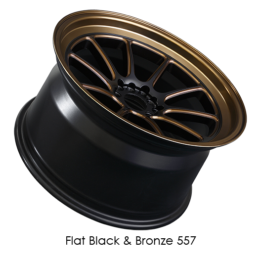 XXR 557 Flat Black with Bronze Spokes/Lip Wheels for 2015-2018 FORD MUSTANG - 18x8.5 35 mm - 18" - (2018 2017 2016 2015)
