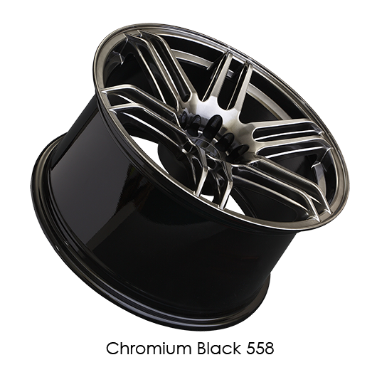 XXR 558 Chrominum Black Wheels for 2011-2014 CHRYSLER 200 LIMITED, S, LX, TOURING - 18x8.75 36 mm - 18" - (2014 2013 2012 2011)