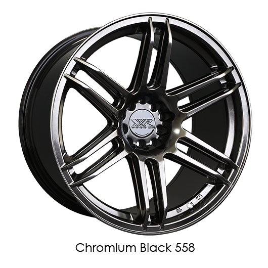 XXR 558 Chrominum Black Wheels for 1991-2011 FORD RANGER - 18x8.75 19 mm - 18" - (2011 2010 2009 2008 2007 2006 2005 2004 2003 2002 2001 2000 1999 1998 1997 1996 1995 1994 1993)