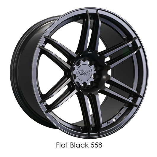 XXR 558 Flat Black Wheels for 2011-2018 KIA FORTE 5 DOOR - 18x8.75 36 mm - 18" - (2018 2017 2016 2015 2014 2013 2012 2011)