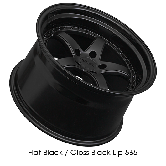 XXR 565 Flat Black with Gloss Black Lip Wheels for 2010-2011 MERCURY MILAN - 18x8.5 35 mm - 18" - (2011 2010)