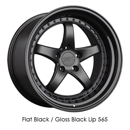 XXR 565 Flat Black with Gloss Black Lip Wheels for 1991-1996 DODGE STEALTH - 18x8.5 35 mm - 18" - (1996 1995 1994 1993 1992 1991)