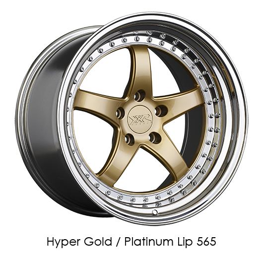 XXR 565 Gold with Platinum Lip Wheels for 2013-2019 ACURA RDX - 18x8.5 35 mm - 18" - (2019 2018 2017 2016 2015 2014 2013)