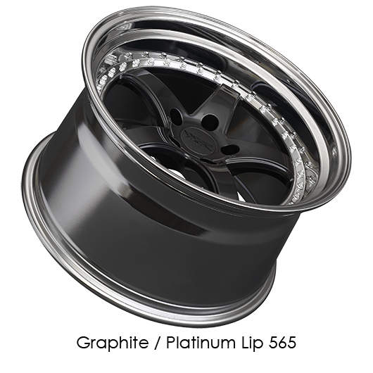 XXR 565 Graphite Black with Platinum Lip Wheels for 2015-2019 ACURA TLX - 18x8.5 35 mm - 18" - (2019 2018 2017 2016 2015)