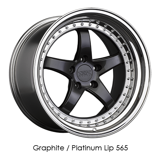 XXR 565 Graphite Black with Platinum Lip Wheels for 2001-2006 ACURA MDX - 18x8.5 35 mm - 18" - (2006 2005 2004 2003 2002 2001)