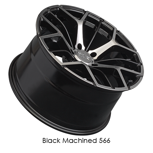 XXR 566 Black with Machined Face Wheels for 2015-2019 ACURA TLX SH-AWD - 18x8.5 35 mm - 18" - (2019 2018 2017 2016 2015)