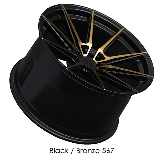 XXR 567 Black with Bronze Face Wheels for 1989-1997 FORD THUNDERBIRD - 18x8.5 35 mm - 18" - (1997 1996 1995 1994 1993 1992 1991 1990 1989)