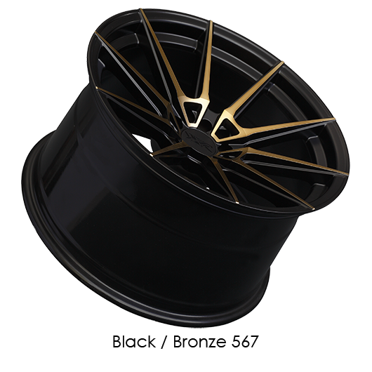 XXR 567 Black with Bronze Face Wheels for 2003-2009 MERCEDES-BENZ CLK320, CLK350, CLK500, CLK550 - 18x8.5 35 mm - 18" - (2009 2008 2007 2006 2005 2004 2003)