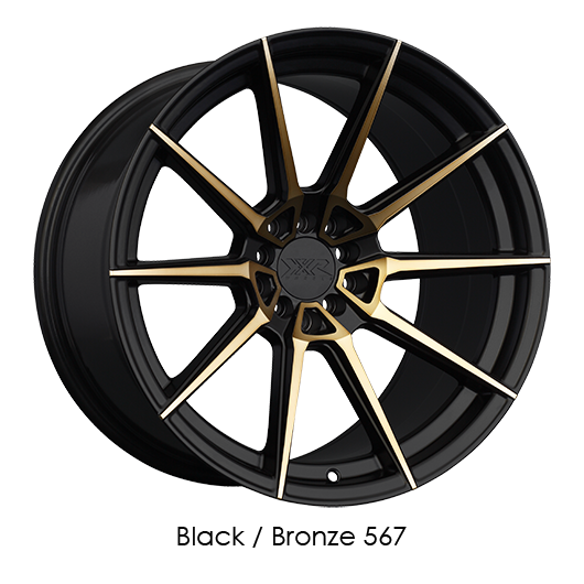 XXR 567 Black with Bronze Face Wheels for 2001-2007 MERCEDES-BENZ C230, C240, C280, C320, C350 - 18x8.5 35 mm - 18" - (2007 2006 2005 2004 2003 2002 2001)